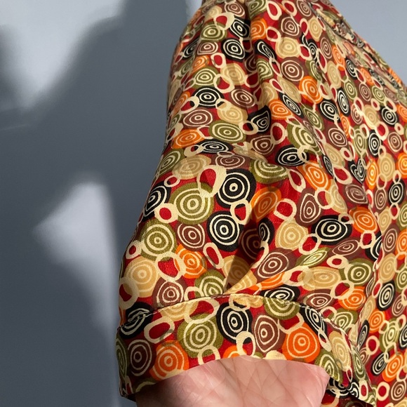 Vintage Bob Mackie Studio Silk Abstract Print Dress Size 12 - Picture 9 of 16